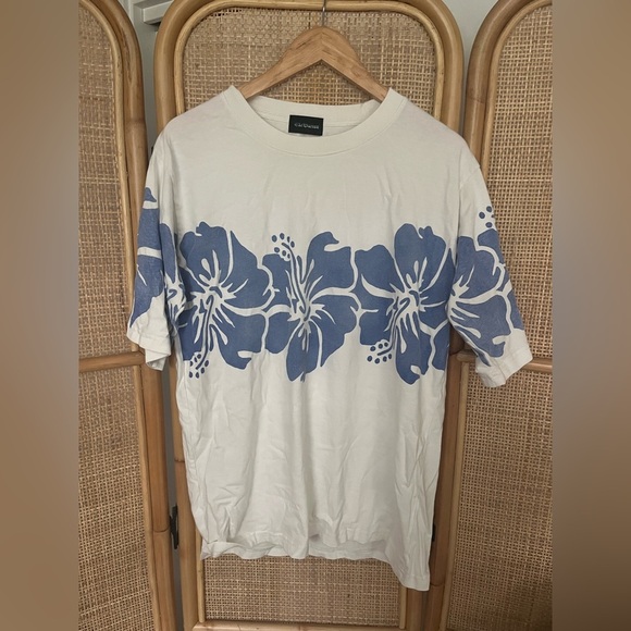 Free People The Bureau Hibiscus Oversized Tee Blue - Picture 6 of 9